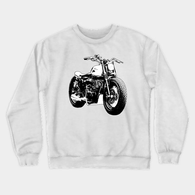 Classic 500 Bike Custom Bobber Black and White Crewneck Sweatshirt by KAM Std